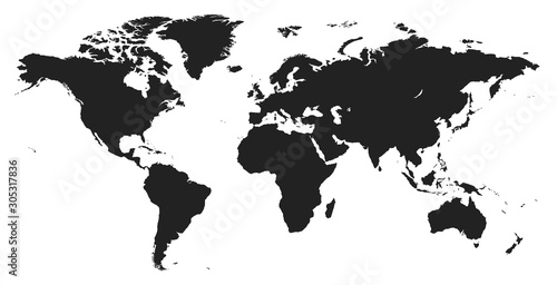 world map icon. isolated vector image of world continents