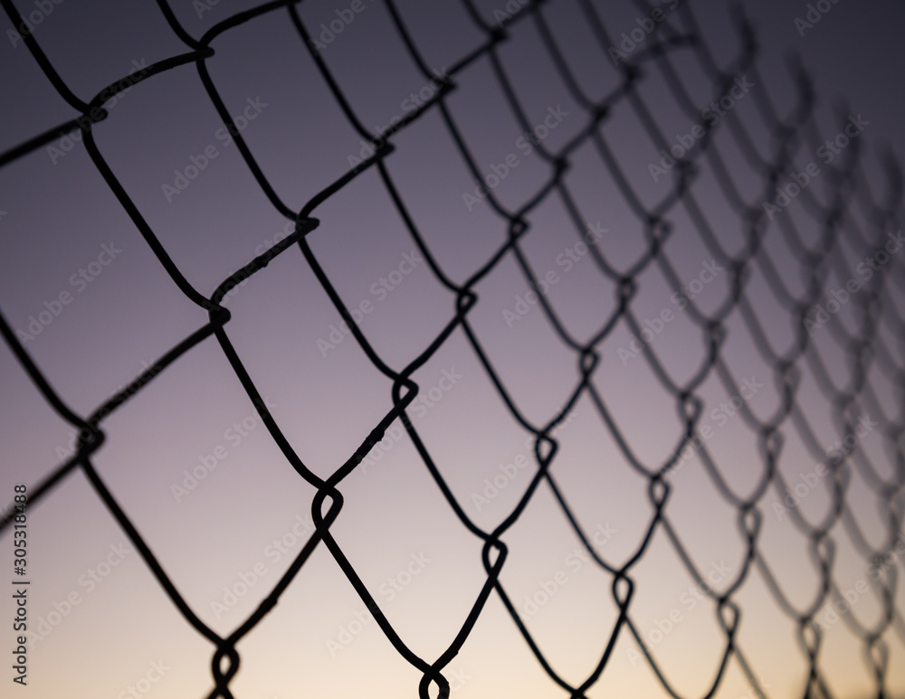 Naklejka premium Chain Link Fence silhouette 