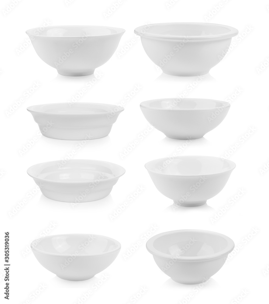 white ceramic bowl on white background