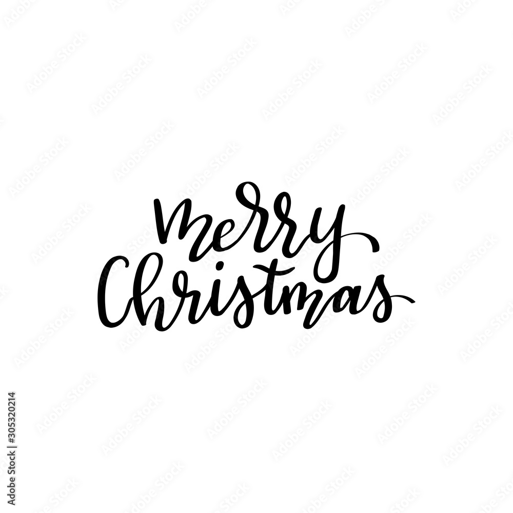 Fototapeta Merry Christmas vector text Calligraphic Lettering design card template. Creative typography for Holiday Greeting Gift Poster. Calligraphy Font style Banner.