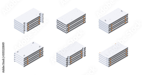 Concrete slab icon in flat style, vector