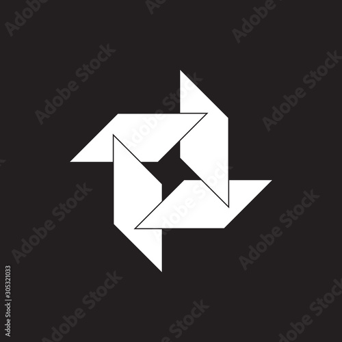 simple turbine shape industrial geometric logo vector