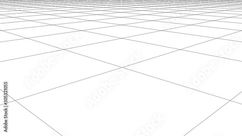 Vector perspective grid. Detailed lines on white background.