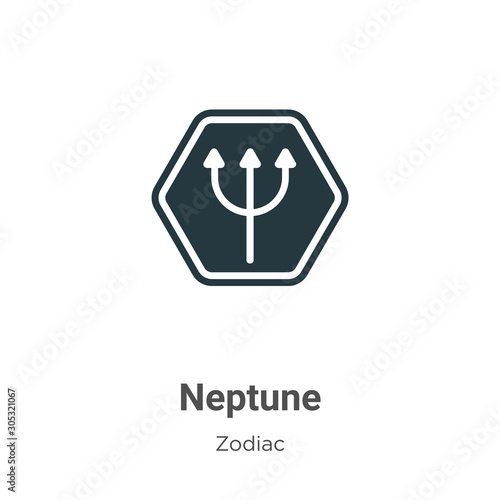 Neptune vector icon on white background. Flat vector neptune icon symbol sign from modern zodiac collection for mobile concept and web apps design.