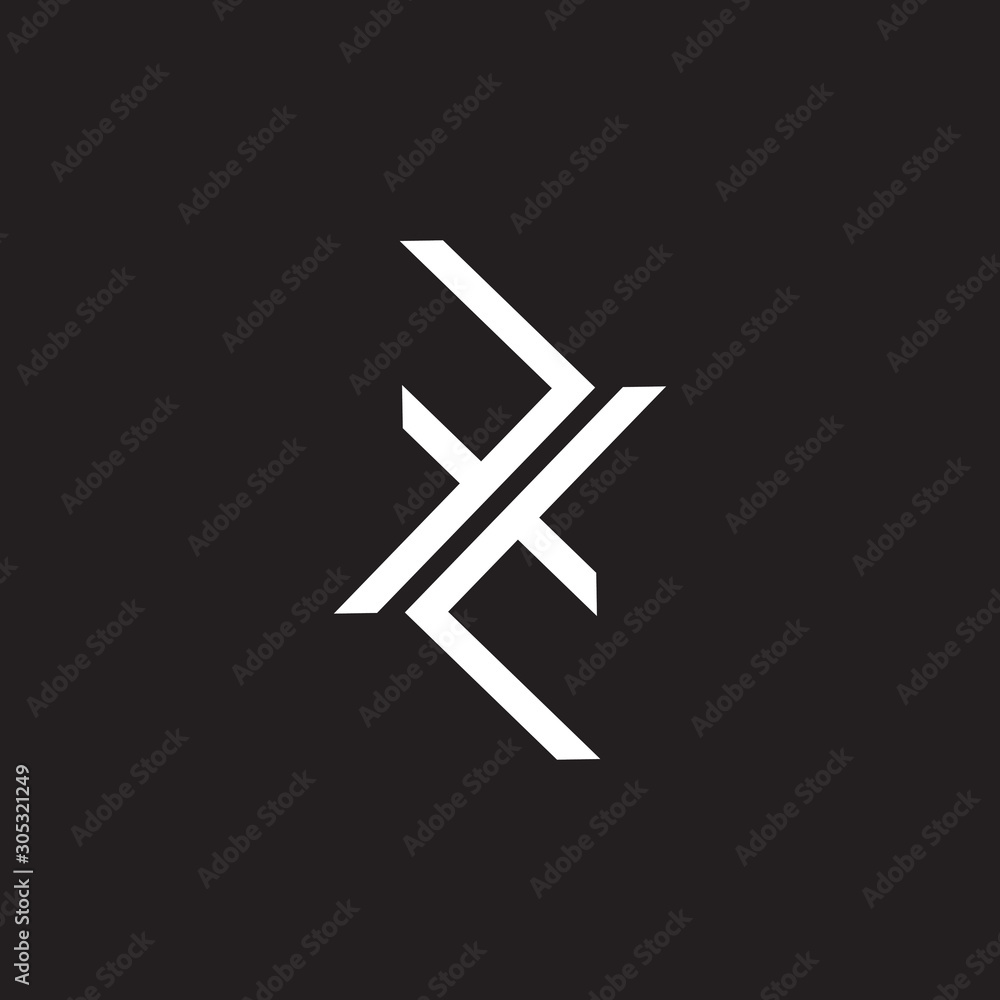 letter tf ft line simple line logo vector
