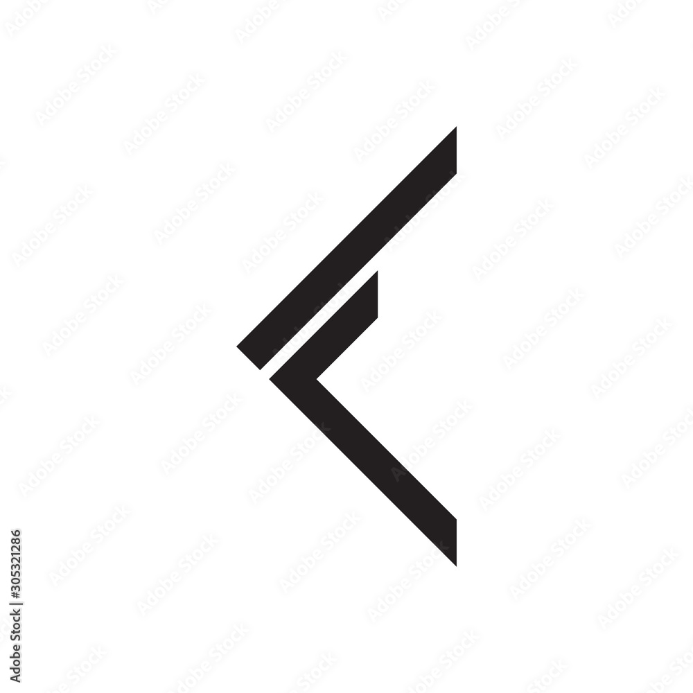 letter kf simple geometric line logo vector letter kf simple geometric line logo vector