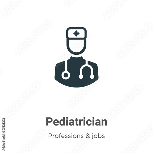 Pediatrician vector icon on white background. Flat vector pediatrician icon symbol sign from modern professions collection for mobile concept and web apps design.