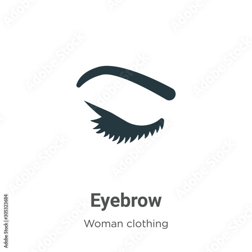 Eyebrow vector icon on white background. Flat vector eyebrow icon symbol sign from modern woman clothing collection for mobile concept and web apps design.