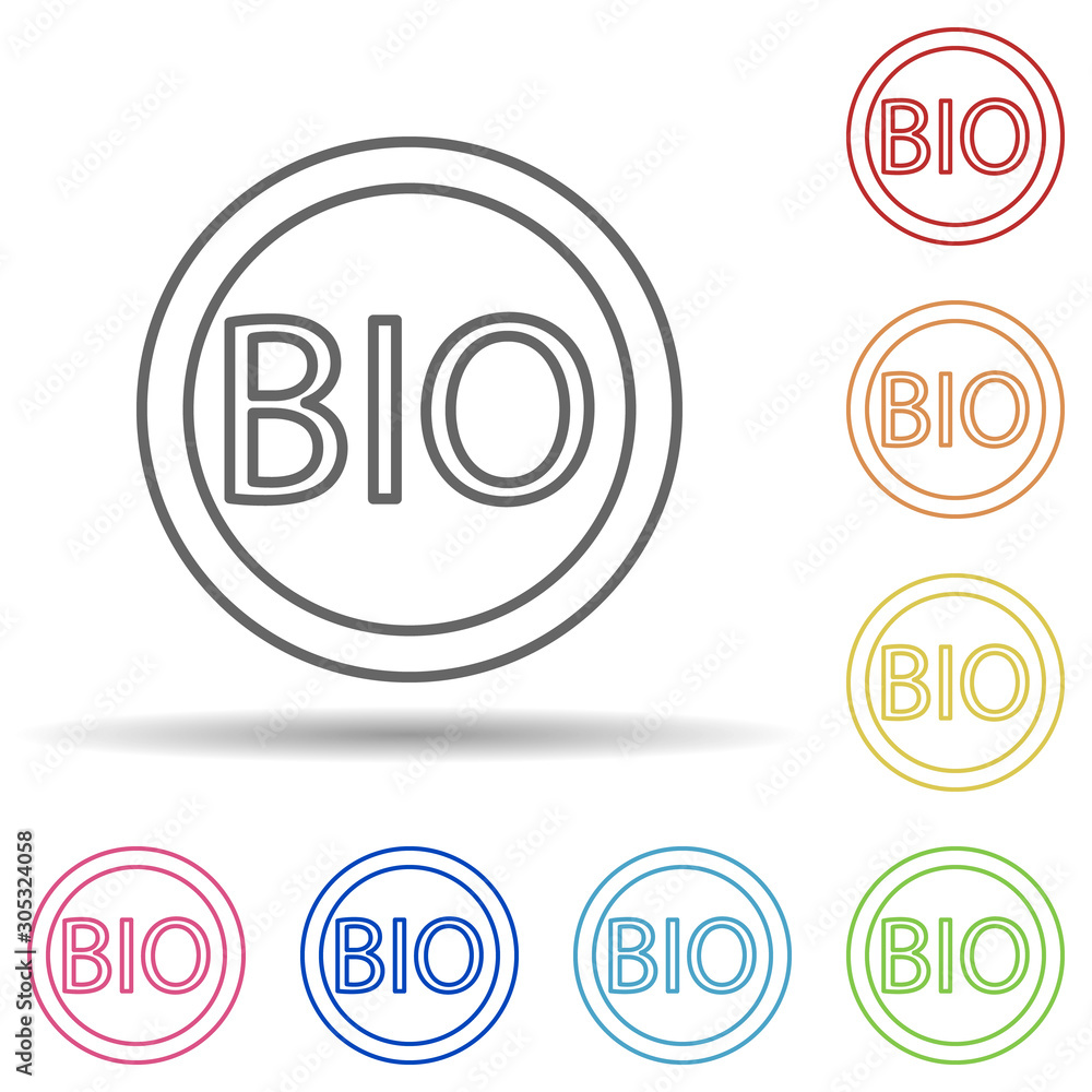 Bio outline in multi color style icon. Simple thin line, outline vector of ecology icons for ui and ux, website or mobile application Bio outline in multi color style icon. Simple thin line, outline vector of ecology icons for ui and ux, website or mobile application