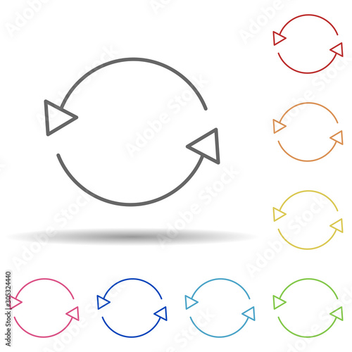 Refresh outline in multi color style icon. Simple thin line, outline vector of ecology icons for ui and ux, website or mobile application