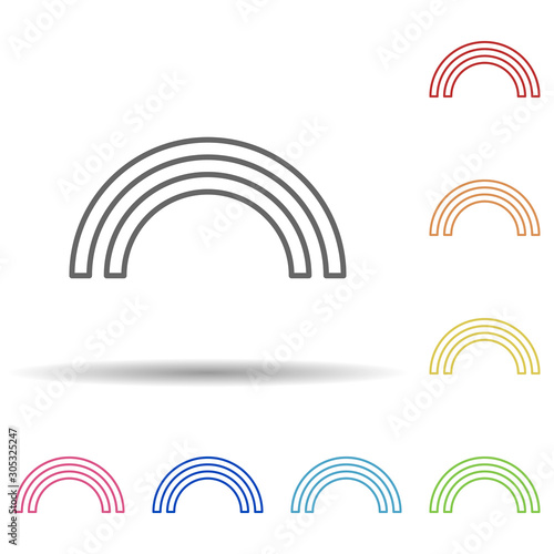 Semicircles sign in multi color style icon. Simple thin line, outline vector of image icons for ui and ux, website or mobile application