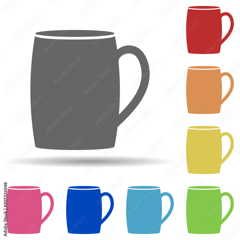 Tea cup in multi color style icon. Simple glyph, flat vector of web icons for ui and ux, website or mobile application Tea cup in multi color style icon. Simple glyph, flat vector of web icons for ui and ux, website or mobile application