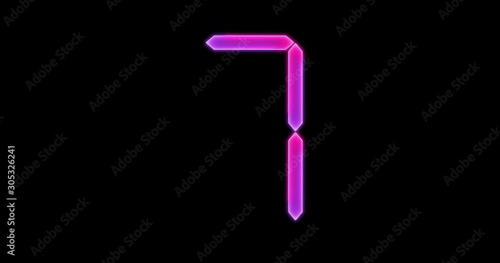 Glowing number 7 with iridescent popular bright neon lights (pink and purple) Glowing number 7 with iridescent popular bright neon lights (pink and purple)