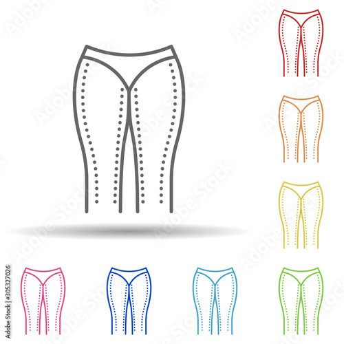 Woman legs, liposuction in multi color style icon. Simple thin line, outline vector of anti age icons for ui and ux, website or mobile application