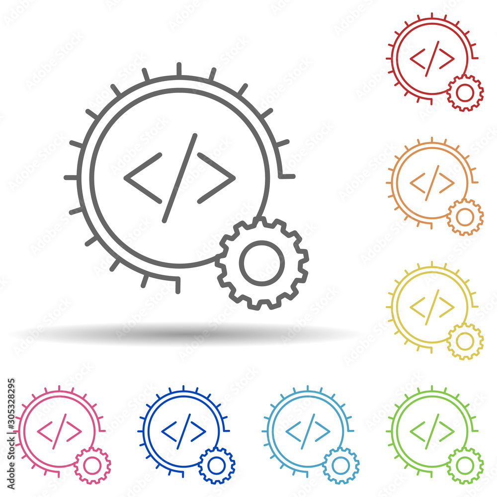 Automation sign in multi color style icon. Simple thin line, outline vector of automation icons for ui and ux, website or mobile application Automation sign in multi color style icon. Simple thin line, outline vector of automation icons for ui and ux, website or mobile application
