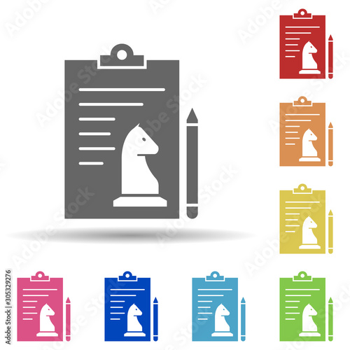 Paper, horse, pen in multi color style icon. Simple glyph, flat vector of business icons for ui and ux, website or mobile application