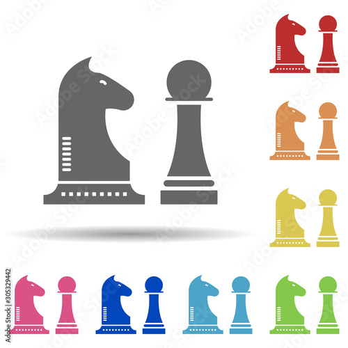 Chessmen, mastery in multi color style icon. Simple glyph, flat vector of business icons for ui and ux, website or mobile application