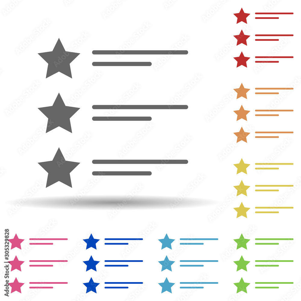 Star, features in multi color style icon. Simple glyph, flat vector of business icons for ui and ux, website or mobile application