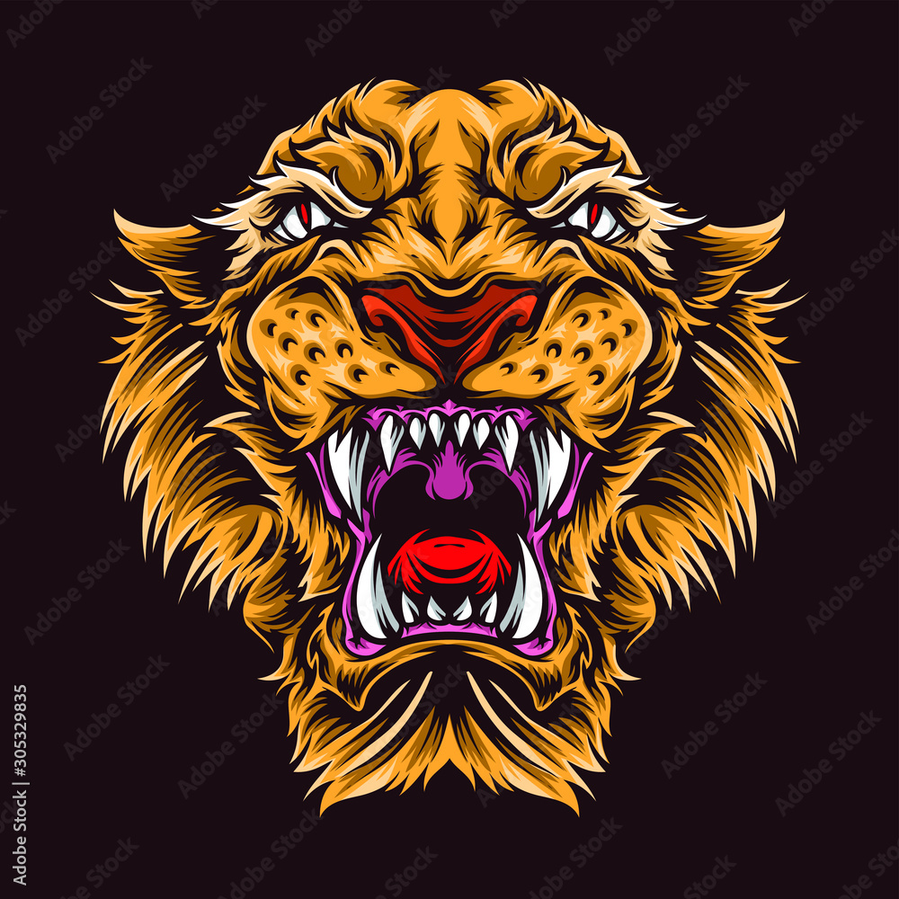 Fototapeta premium lion head vector and logo