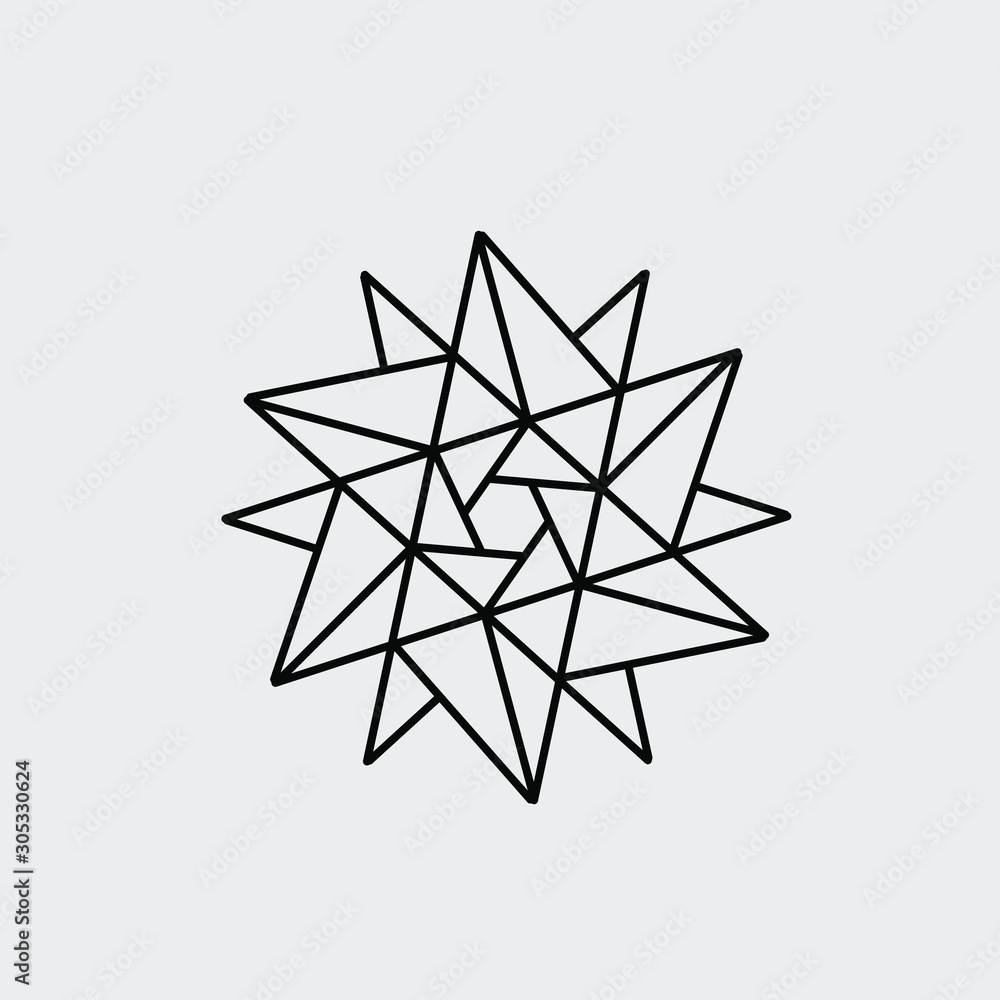 Obraz premium the snow mandala flower diamond logo design with white background