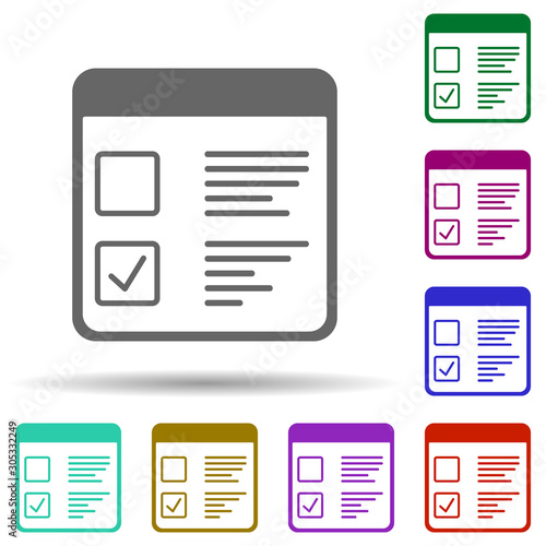 Task list in multi color style icon. Simple glyph, flat vector of software development icons for ui and ux, website or mobile application