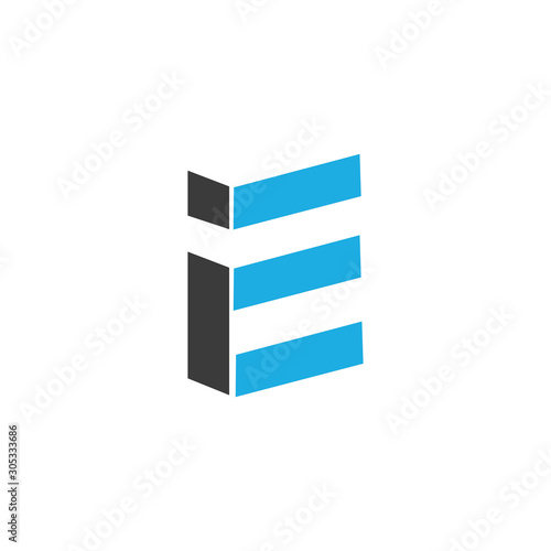 ei,ie initial based Alphabet icon logo design
