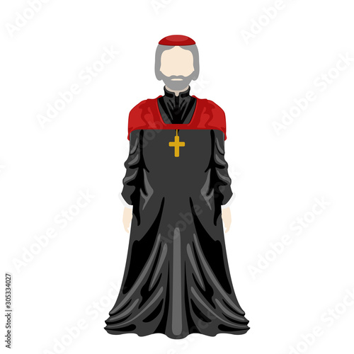 Isolated medieval priest character