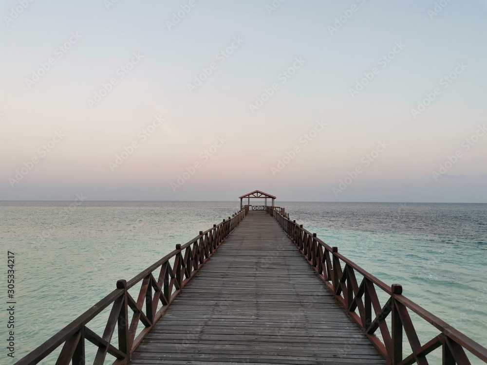 Beautiful sunrise view in Sipadan Island before heading to sunrise dive in Barracuda Point,  Sipadan Island, Semporna. Sabah, Malaysia. Borneo. The Land Below The Wind.