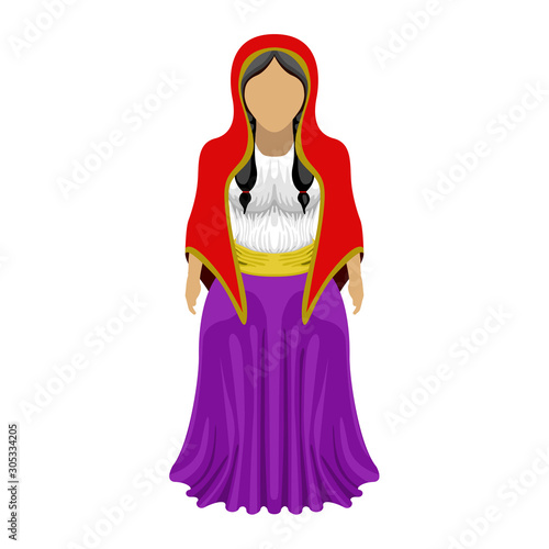 Isolated medieval gypsy character