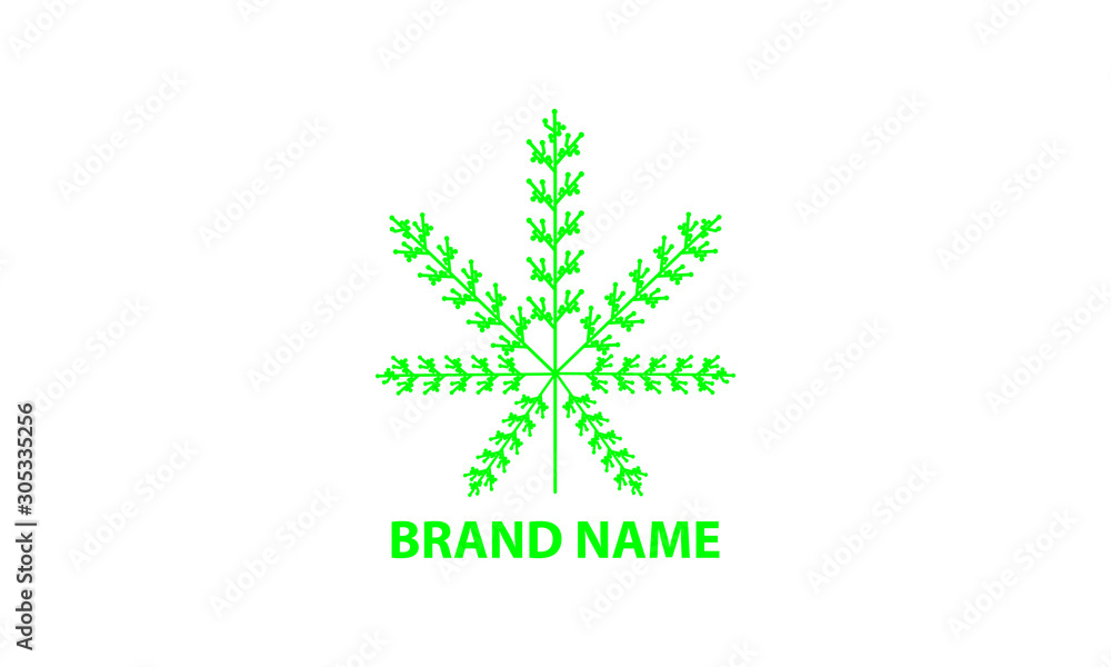 leaf logo template with green color and line design style leaf logo template with green color and line design style
