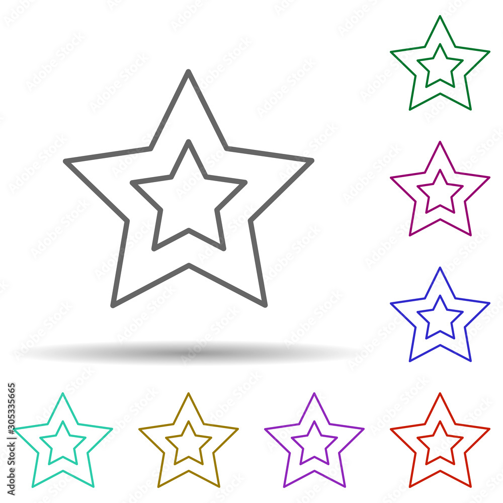 Star multi color icon. Simple thin line, outline vector of stars icons for ui and ux, website or mobile application Star multi color icon. Simple thin line, outline vector of stars icons for ui and ux, website or mobile application