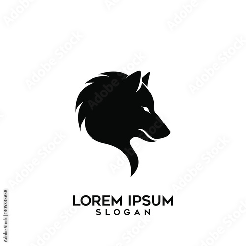 wolf head logo icon design vector illustration
