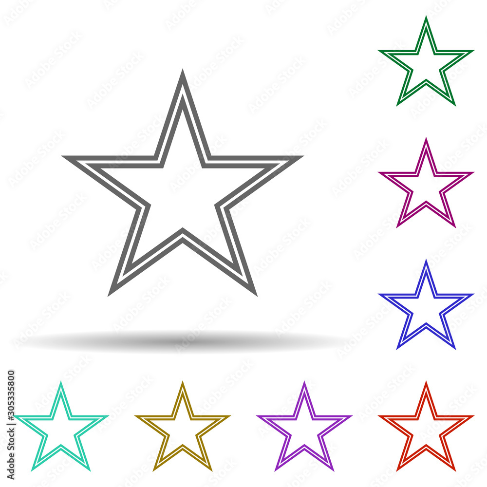 Star multi color icon. Simple thin line, outline vector of stars icons for ui and ux, website or mobile application Star multi color icon. Simple thin line, outline vector of stars icons for ui and ux, website or mobile application