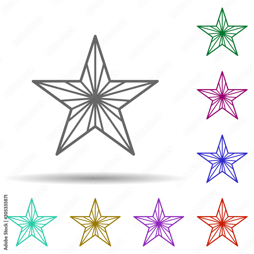 Star multi color icon. Simple thin line, outline vector of stars icons for ui and ux, website or mobile application Star multi color icon. Simple thin line, outline vector of stars icons for ui and ux, website or mobile application