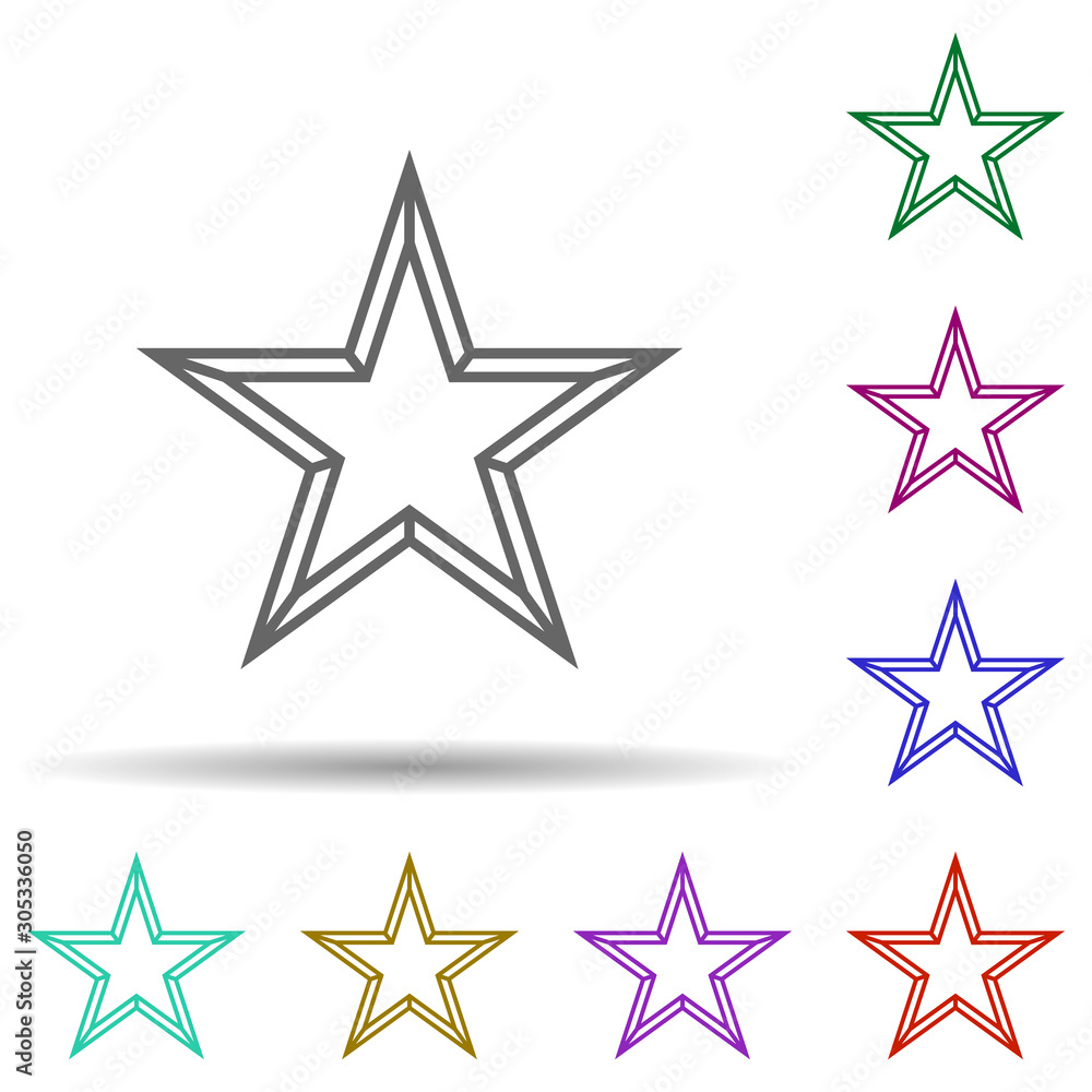 Star multi color icon. Simple thin line, outline vector of stars icons for ui and ux, website or mobile application Star multi color icon. Simple thin line, outline vector of stars icons for ui and ux, website or mobile application