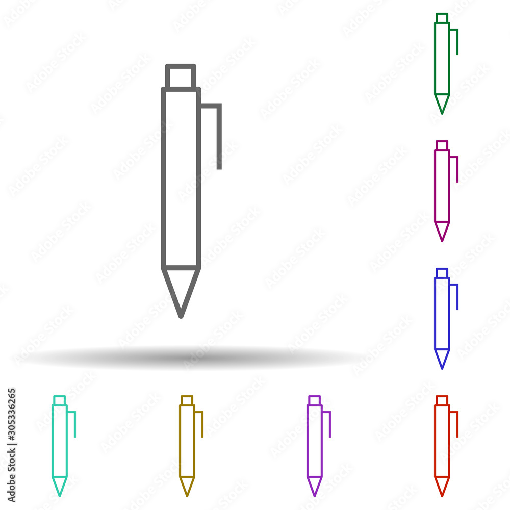 Pen multi color icon. Simple thin line, outline vector of web icons for ui and ux, website or mobile application Pen multi color icon. Simple thin line, outline vector of web icons for ui and ux, website or mobile application