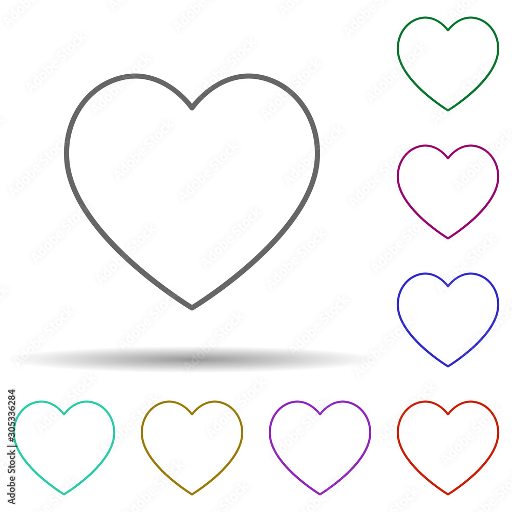 Heart multi color icon. Simple thin line, outline vector of web icons for ui and ux, website or mobile application Heart multi color icon. Simple thin line, outline vector of web icons for ui and ux, website or mobile application