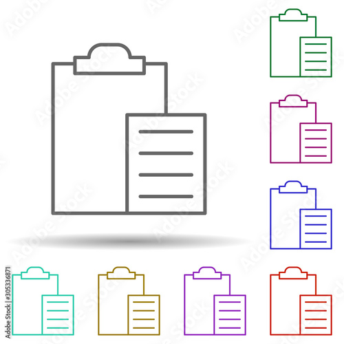 List multi color icon. Simple thin line, outline vector of web icons for ui and ux, website or mobile application