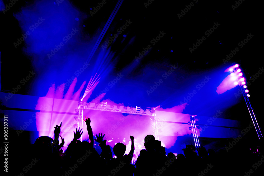 Abstract concert party silhoue with light and smoke Abstract concert party silhoue with light and smoke
