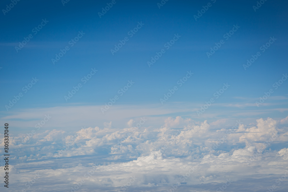 sky and clouds view from airplan