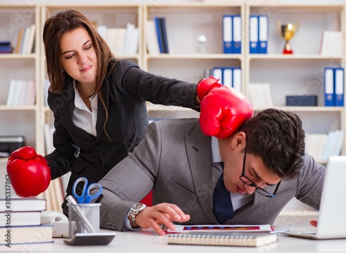 Office conflict between man and woman