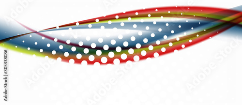 Line wave art illustration on light backdrop. Vector abstract design banner template. Business template