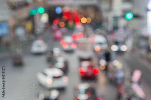 Blur of traffic jam in the city