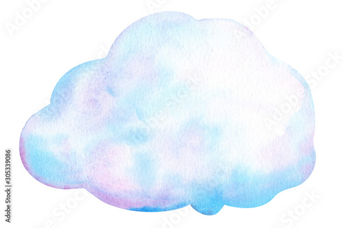 watercolor illustration, cloud pink on white background