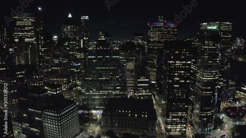 Wallpaper Mural Aerial View of the glowing skyscrapers in New York Torontodigital.ca