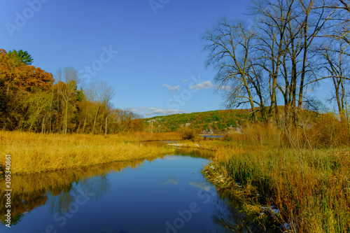 Autumn landscape Lake ,Lake State ,Wisconsin State Park, USA