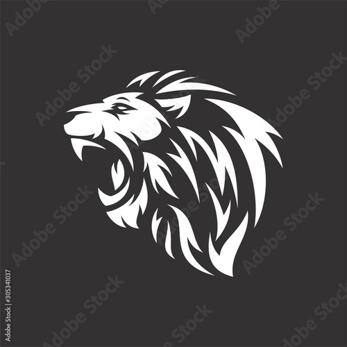 lion head tribal logo 