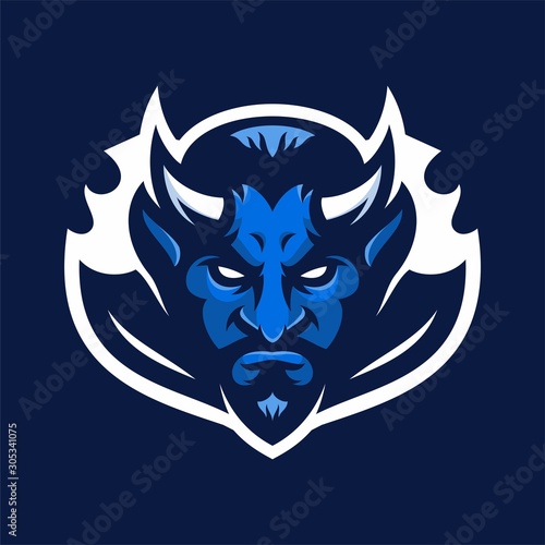 devil mascot head logo