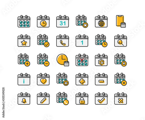 Calendar filled outline ico...