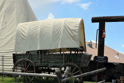 Covered wagon display at Grand Teton National Park